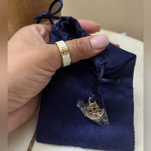 Tory Burch white enamel ring